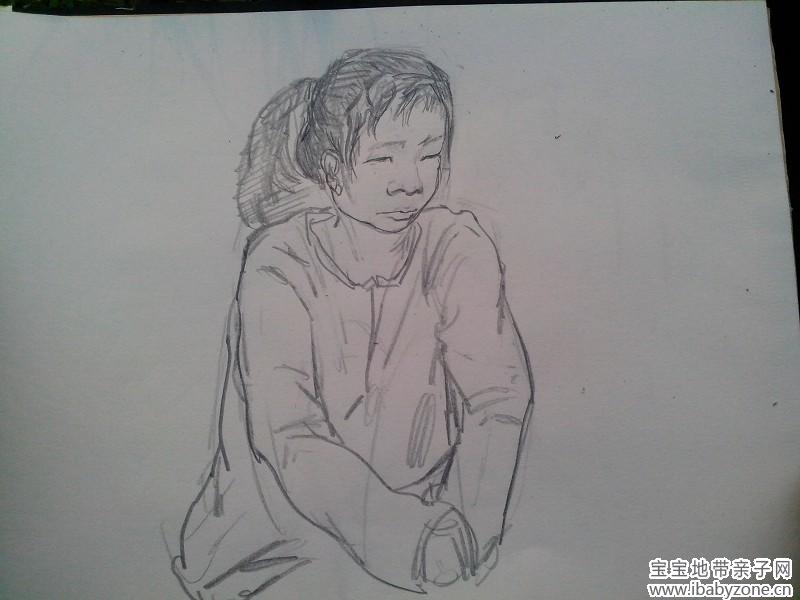 宝宝的第一张素描画